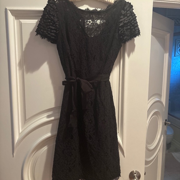 Vintage black laze dress with slip internally - Picture 1 of 5